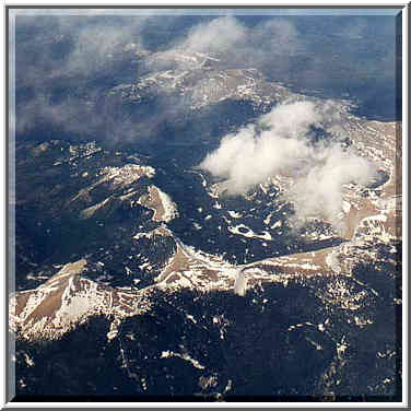 views from a plane to San-Francisco: Rocky Mountains, Colorado River, deserts