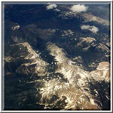 views from a plane to San-Francisco: Rocky Mountains, Colorado River, deserts