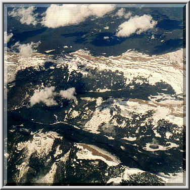 views from the plane: San Francisco, deserts, Colorado River, Rocky Mountains