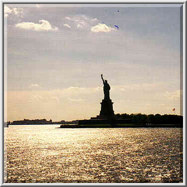 a ferry to Liberty Island