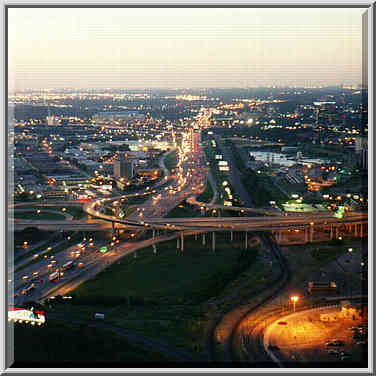 views from Reunion Tower at evening 7/11/97