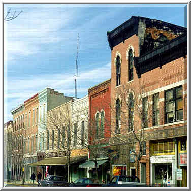 Main St. in downtown Lafayette. Indiana, January 18, 1998.