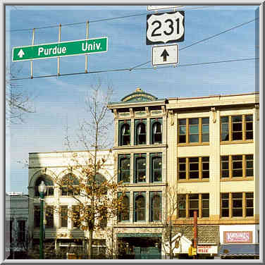 Perrin Building (built in 1877) at 330 Main St. Lafayette IN, January 18, 1998.