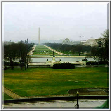 View of Washington Monument from the Capitol. Washington DC, February 4, 1998.