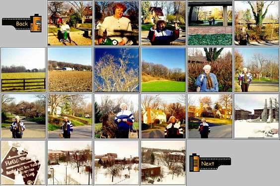 Photomontage of 21 square thumbnails