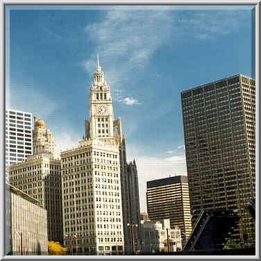 Wrigley Building and Equitable Building on North ...[4 words]... Wacker Dr., Chicago, October 12, 1999.