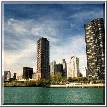 Lake Point Tower near Navy Pier. Chicago, October 12, 1999.