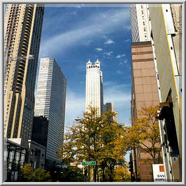 Michigan Ave. near intersection with Superior St. Chicago, October 12, 1999.