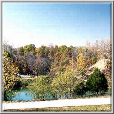 A lake and sand hills near Columbia, Missouri. October 24, 1999.