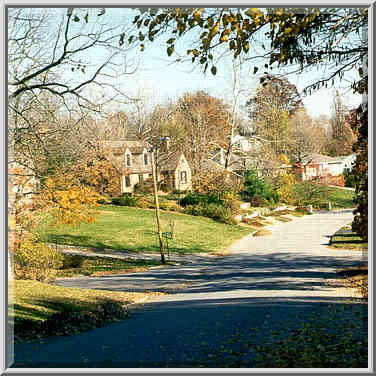 Intersection of Hillcrest Rd. and Woodland Ave. West Lafayette, Indiana, November 8, 1999.