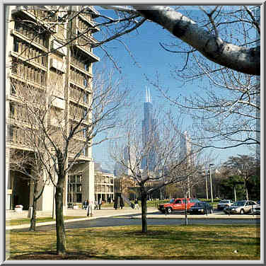 Campus of University of Illinois at Chicago, with ...[7 words]... Tower at background. November 22, 1999