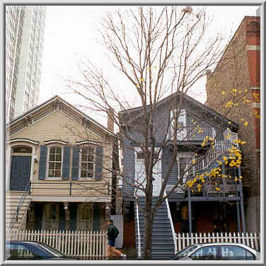 Eugenie Ave. at Old Park Triangle. Chicago, December 4, 1999.