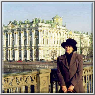 View of the Hermitage (Winter Palace) from ...[2 words]... St. Petersburg, Russia, April 6, 1999.