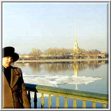 View of the city beach of Peter and Paul Fortress ...[3 words]... St. Petersburg, Russia, April 6, 1999.