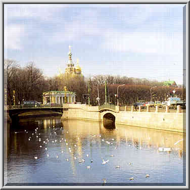 Moyka River south from Summer Garden. St. Petersburg, Russia, April 13, 1999.