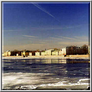 View of Petersburg University and Menshikovskiy ...[4 words]... St. Petersburg, Russia, April 13, 1999.