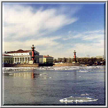 View of Vasilyevsky Island Strelka (extremity) ...[3 words]... St. Petersburg, Russia, April 13, 1999.