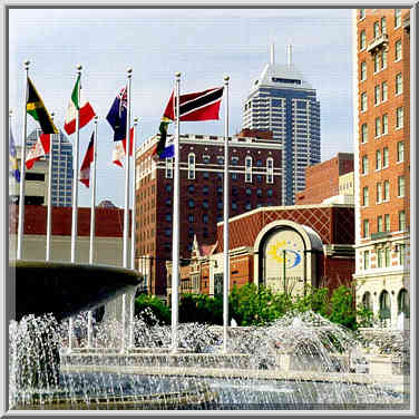 Pan American Plaza in downtown Indianapolis. Indiana, May 4, 1999.