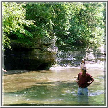 Inspecting a creek in Potholes Park (Fall Creek ...[8 words]... Pine Village, Indiana, June 5, 1999.