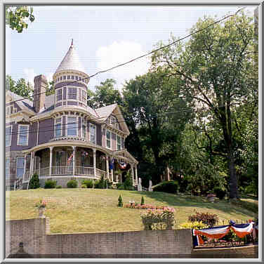 Fourth of July decorations at S. 9th St. in Lafayette IN, 5 July, 1999.