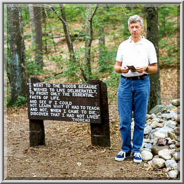 Walden Pond in Concord MA, July 29, 1999. A.S. near the site of Thoreau cabin.