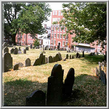 Copps Hill Burial Ground in Boston MA, July 31, 1999.