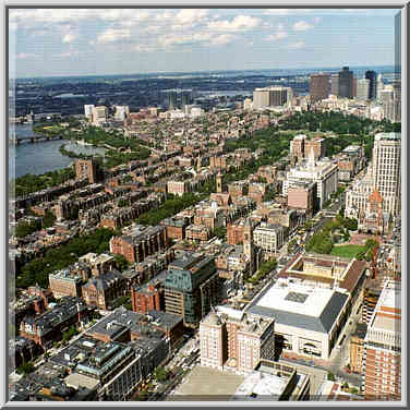 View of the area around Commonwealth Av. and ...[7 words]... Tower, Boston, August 2, 1999.