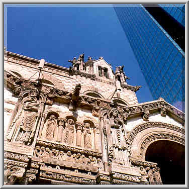 Trinity Church and Hancock Tower in Boston, August 2, 1999.