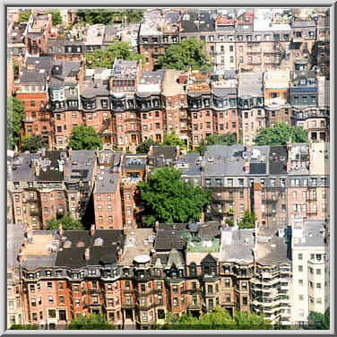 View of recurring houses at Back Bay from Hancock Tower in Boston, August 3, 1999.