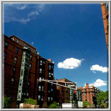 Intersection of Hereford St. and Marlborough St. in Boston, August 3, 1999.