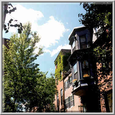 Pickney St. at Beacon Hill in Boston, August 3, 1999. Beginning of Black Heritage Trail.