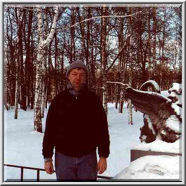 A.S. on Chinese Bridge in Aleksandrovsky Park in ...[7 words]... Petersburg). Russia, January 27, 2000