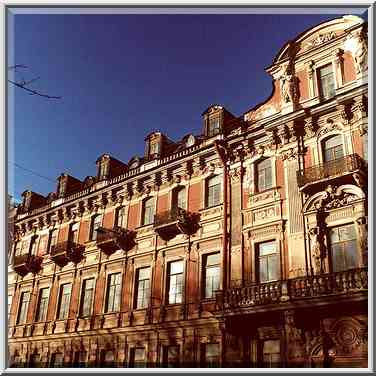 A house on Konnogvardeyskiy Boulevard. St. Petersburg, Russia, February 1, 2000