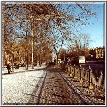 Bolshoy Prospect of Vasilyevsky Island. St. Petersburg, Russia, February 1, 2000