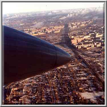 South-west area of St. Petersburg from a plane. Russia, February 10, 2000