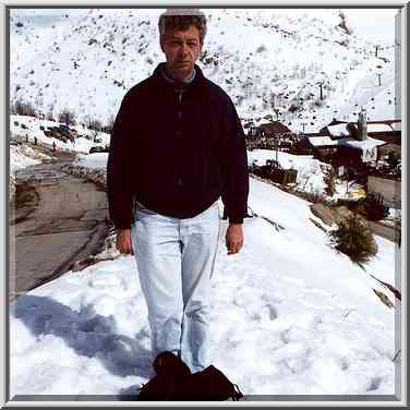 A.S. on Mt. Hermon. Golan Heights, the Middle East, February 19, 2000