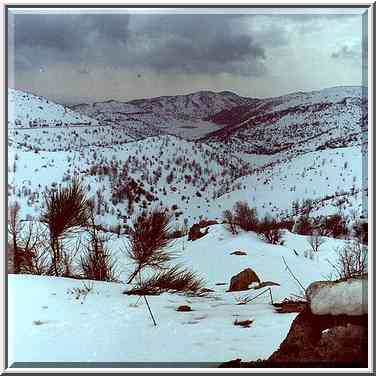 A view from Mt. Hermon. Golan Heights, the Middle East, February 19, 2000