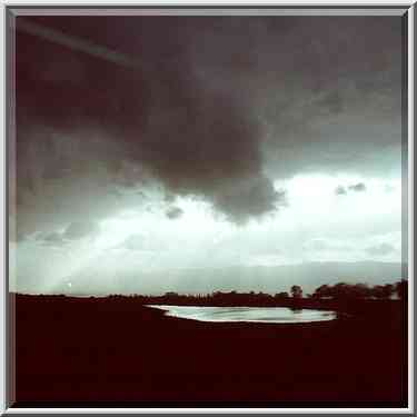 Golan Heights at evening after rain, the Middle East, February 19, 2000