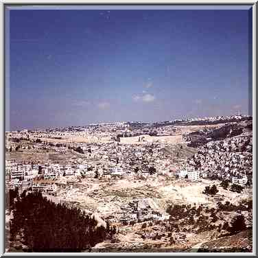 View of Old City in Jerusalem from south. The Middle East, February 26, 2000