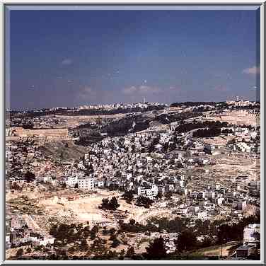 View of Old City in Jerusalem from south. The Middle East, February 26, 2000