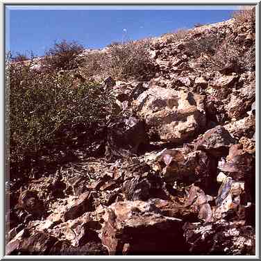 A hill opposite to Golda Meir Park in Negev Desert. The Middle East, March 11, 2000