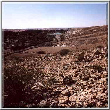 View of Golda Meir Park from hills. Negev Desert, The Middle East, March 11, 2000