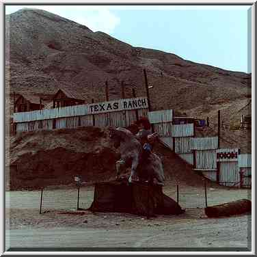 Entrance to Texas Ranch attraction. Eilat, the Middle East, March 18, 2000