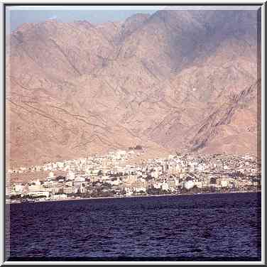 Aqaba, a city 2 miles east from Eilat in Jordan. The Middle East, March 18, 2000