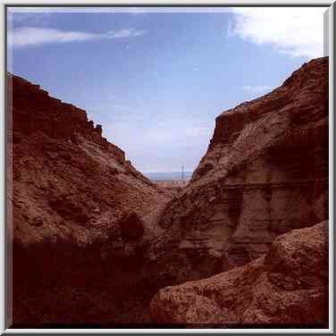 Ein Bokek Creek and Dead Sea. The Middle East, March 25, 2000