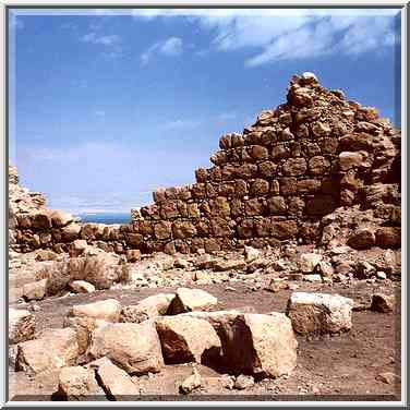 Ruins of Bokek Fortress near Ein Bokek. The Middle East, March 25, 2000