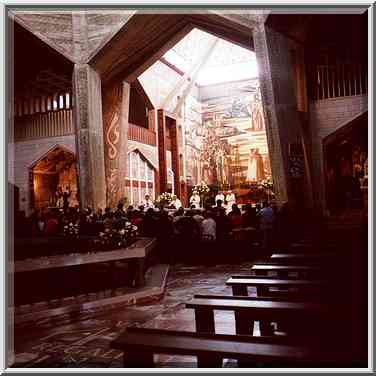 In New Church of Annunciation in Nazareth. The Middle East, April 1, 2000