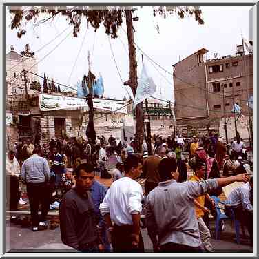 Muslim gathering on a place of future building of ...[4 words]... The Middle East, April 1, 2000