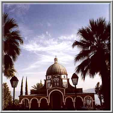 Church of Beatitudes in Tabgha on Lake Kinneret. The Middle East, April 1, 2000