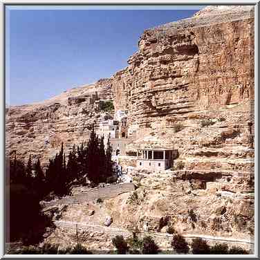 St. George Monastery in a canyon of Wadi Kelt ...[3 words]... The Middle East, April 15, 2000